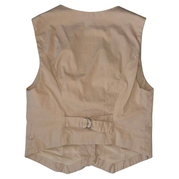 Abercrombie & Fitch Tailored Vest + Mini Skirt Set Pockets Size Small Tan Khaki - Picture 6 of 14